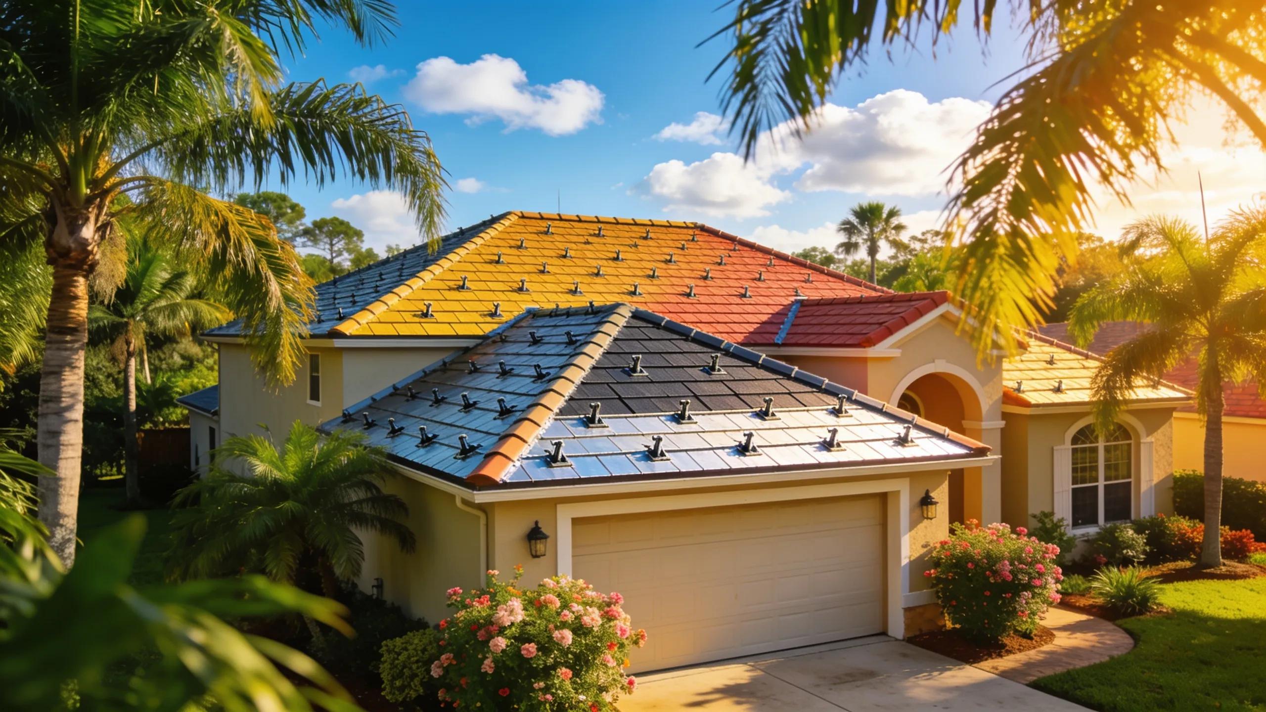 A sturdy house in Central Florida with a protective roof, emphasizing storm safety measures